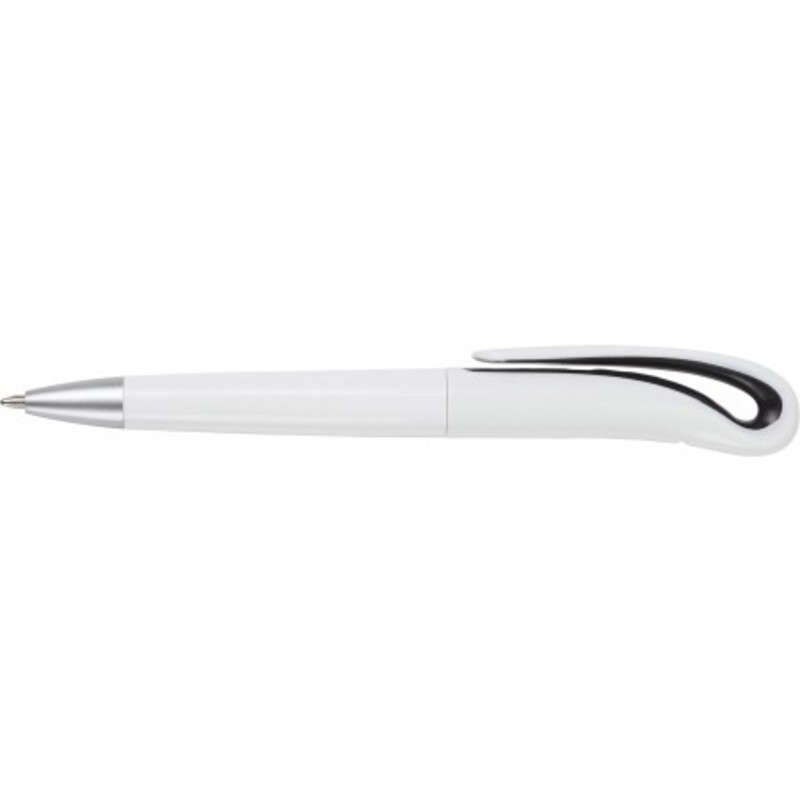 White ball pen with swan neck.