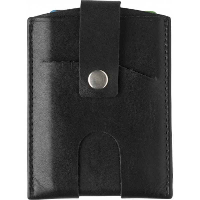 Split leather RFID credit card wallet