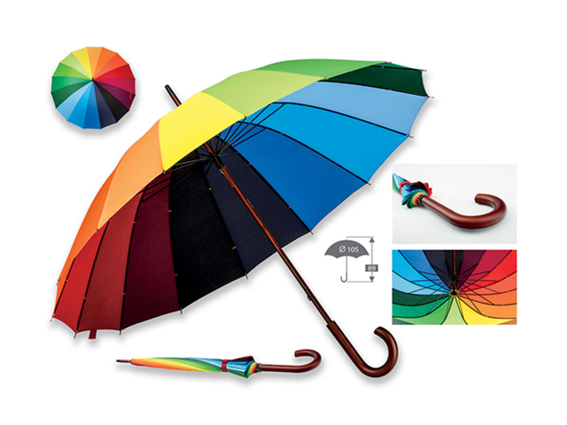 DUHA polyester manual umbrella, 16 panels, Assorted