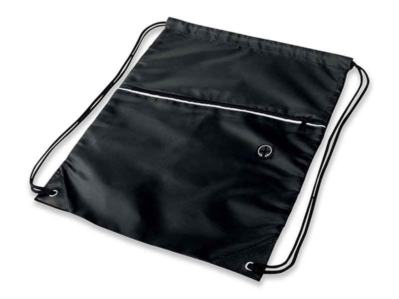 GARU polyester bag with tightening string, 210D, Black