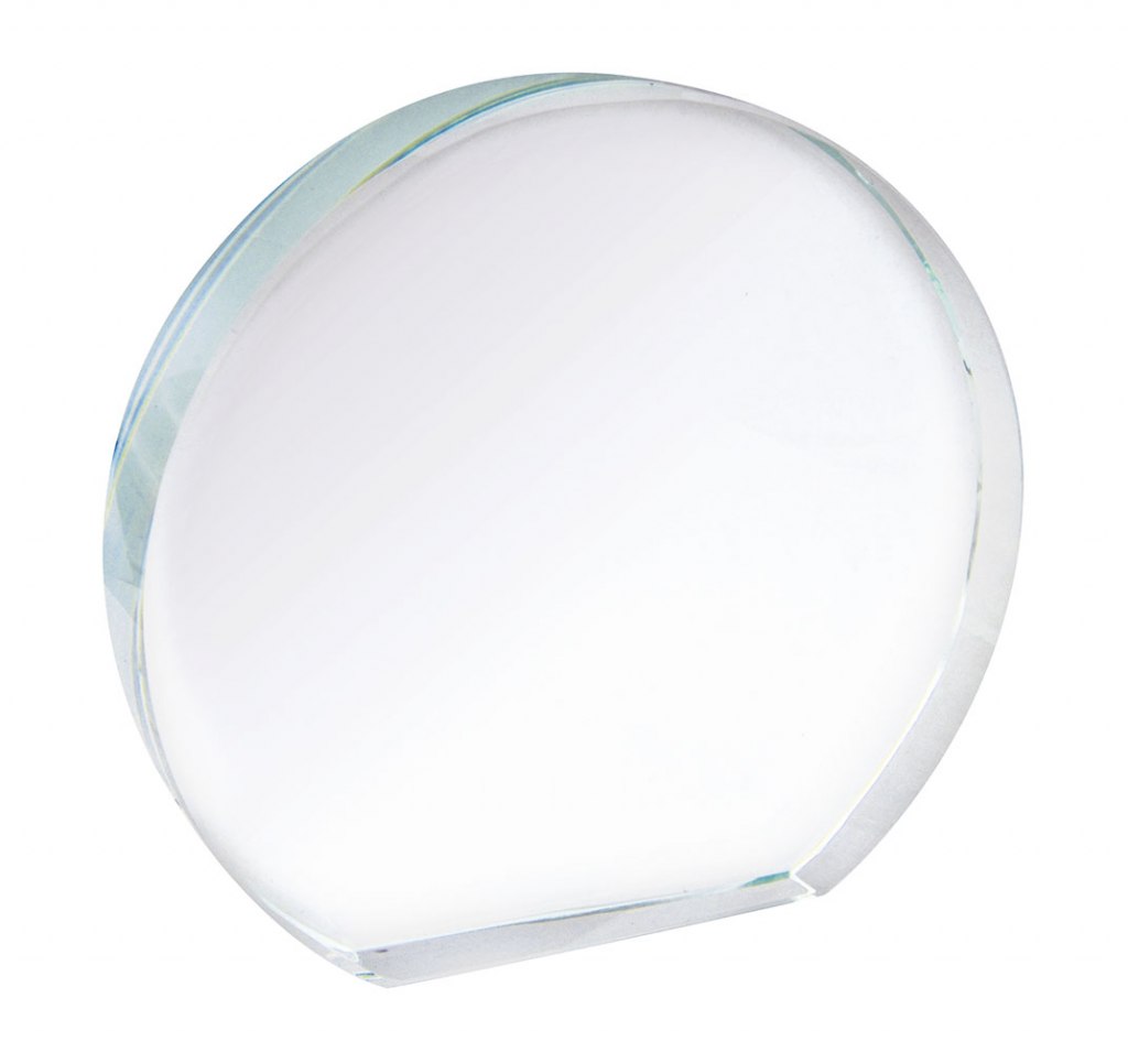 Half-round white glass 60x90x19 mm
