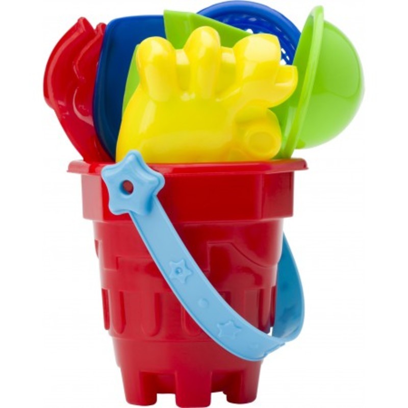 Mini beach bucket in four colours.