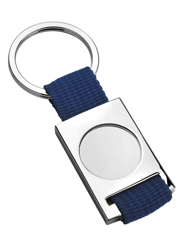 DARK BLUE HOLLOW FABRIC KEY RING