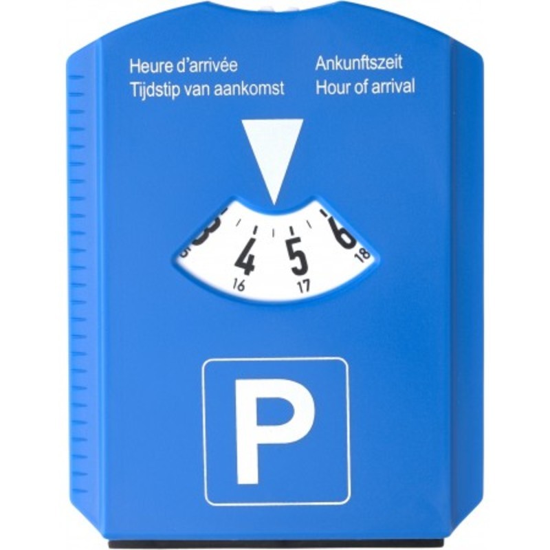 Parking disc and ice scraper