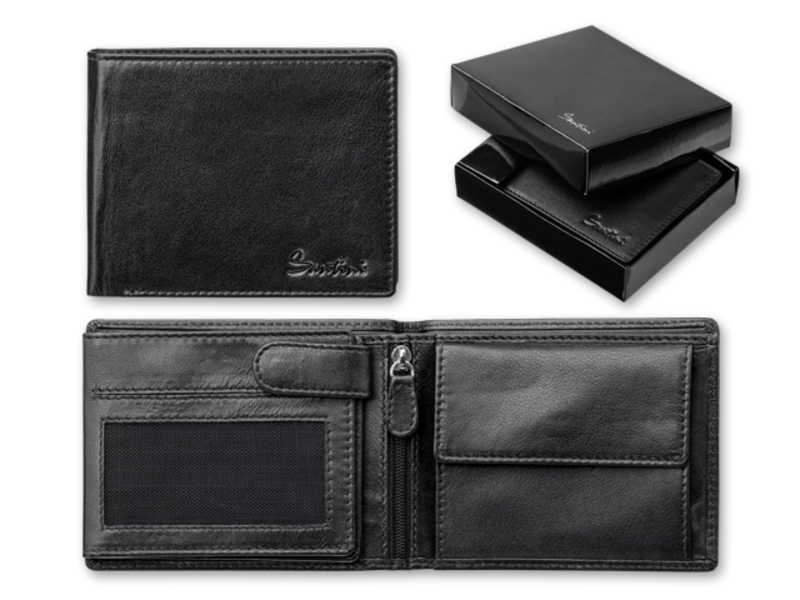 CORNELL men's wallet, SANTINI, Black