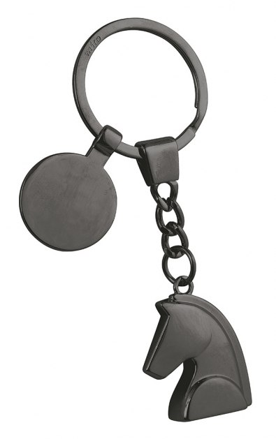 BURNISHED 3D HORSE HEAD KEY RING