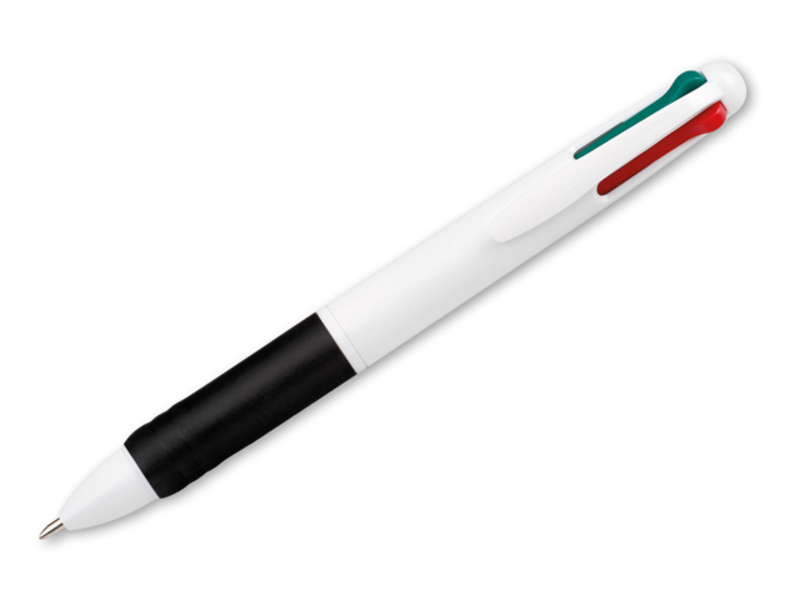 OCTUS plastic ball pen 4in1, blue, green, red, black refill, Black