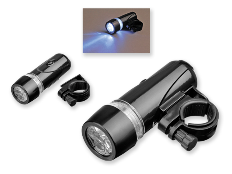 LIGHTON 5 LED flashlight with bike clip, Black