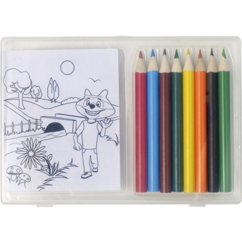 Set of colouring pencils and colouring sheets