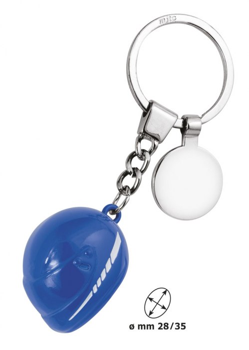 KEY CHAIN HELMET BIG BLUE WITH COIN