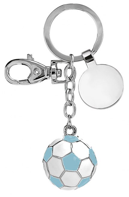 KEY CHAIN FOOTBALL BALL WHITE/LIGHT BLUE