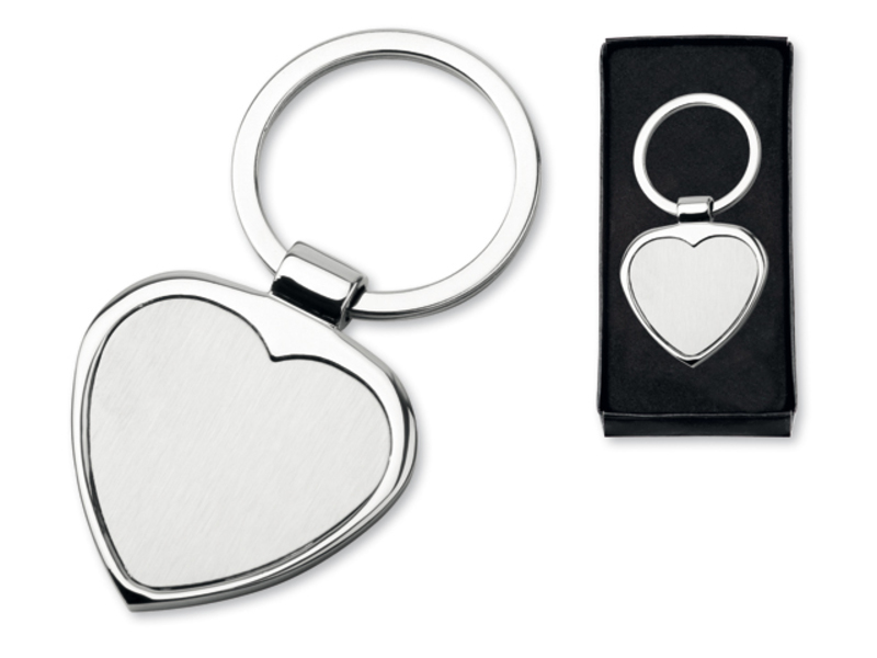 AMOR metal keyring, Satin silver