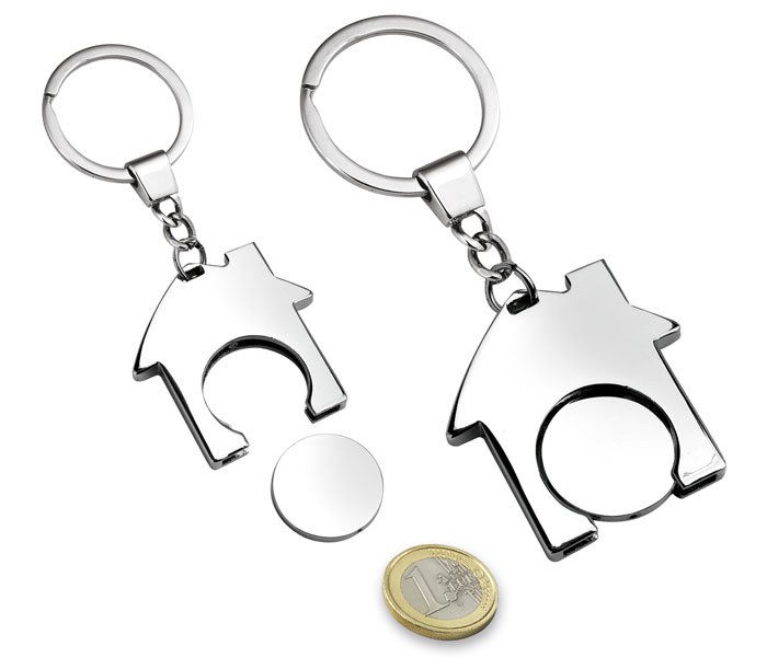 KEYCHAIN HOME WITH TROLLEY COIN
