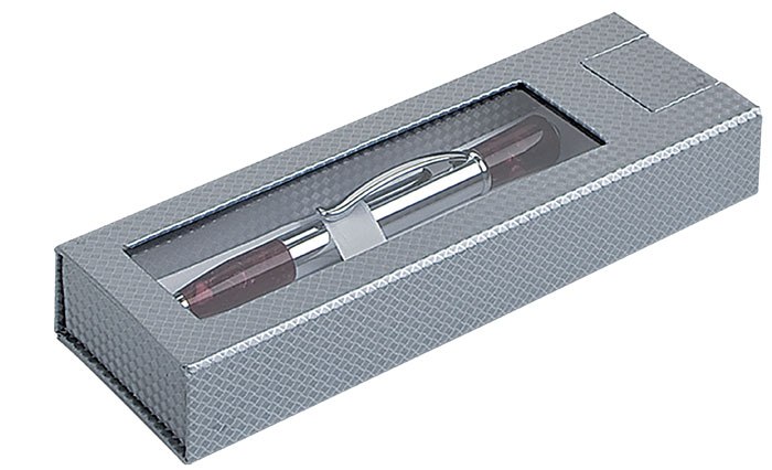 PEN BOX SILVER WITH WINDOW -PEN NOT INCL