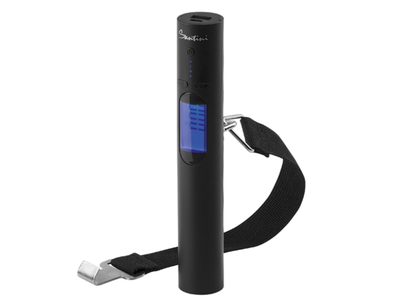SCALE plastic power bank - 2 200 mAh and travel scale for luggage, Black