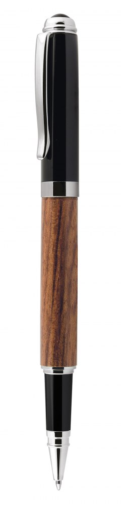 ROLLERBALL PEN  WOOD AND METAL BLACK