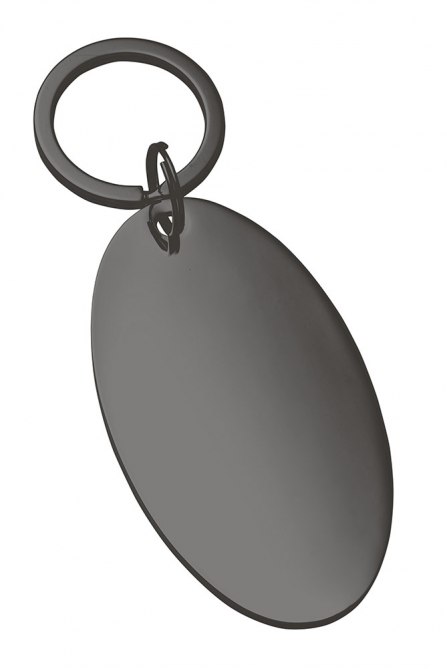 LARGE BURNISHED ECO BOX OVAL KEY RING