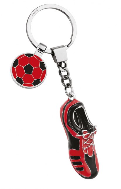 KEY CHAIN FOOTBALL SHOE RED/BLACK