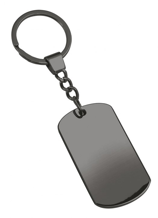 BURNISHED RECTANGULAR PLATE KEY RING