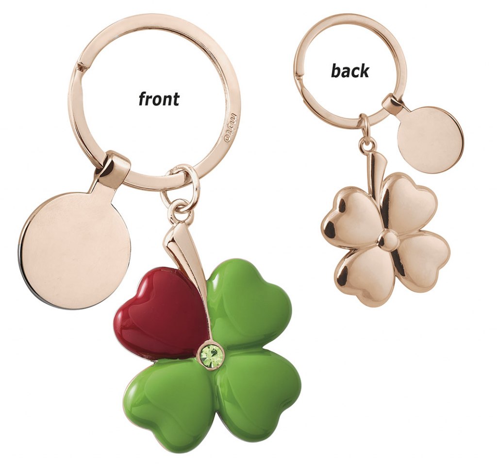 ROSÉ GREEN QUADRIFOGLIO KEY RING