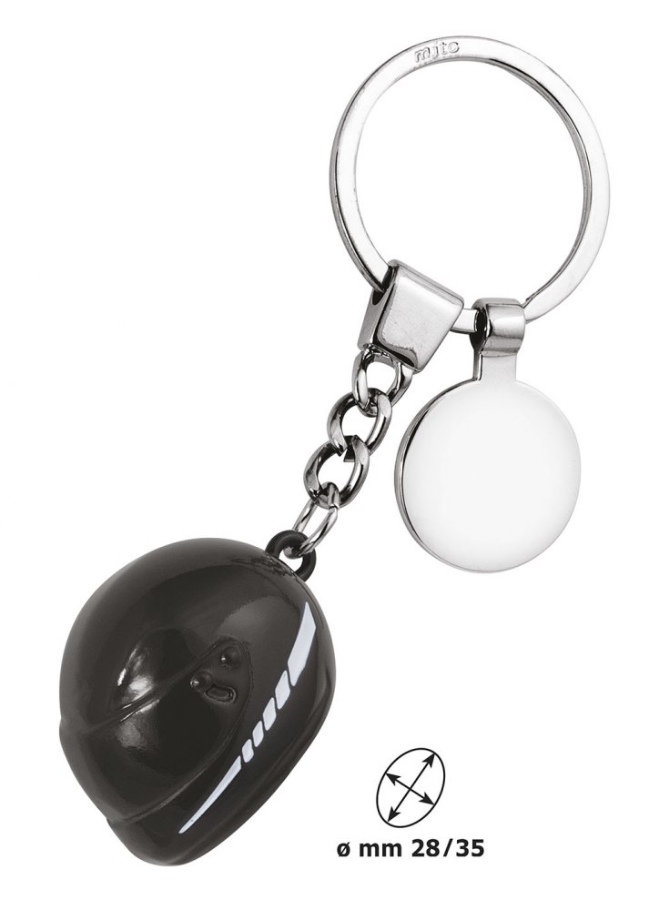 KEY CHAIN HELMET BIG BLACK WITH COIN