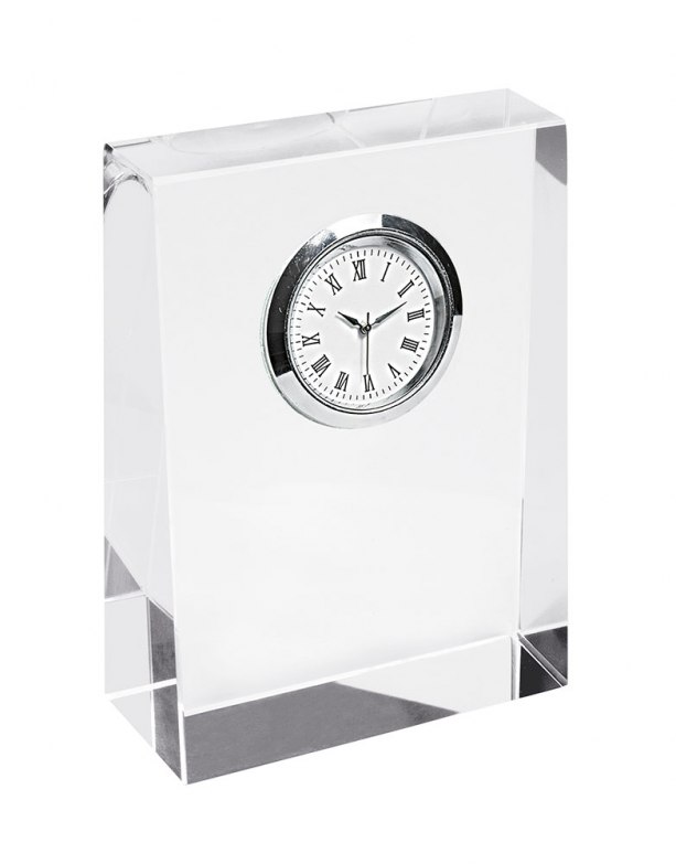 GLASS CLOCK 100X140X40 MM