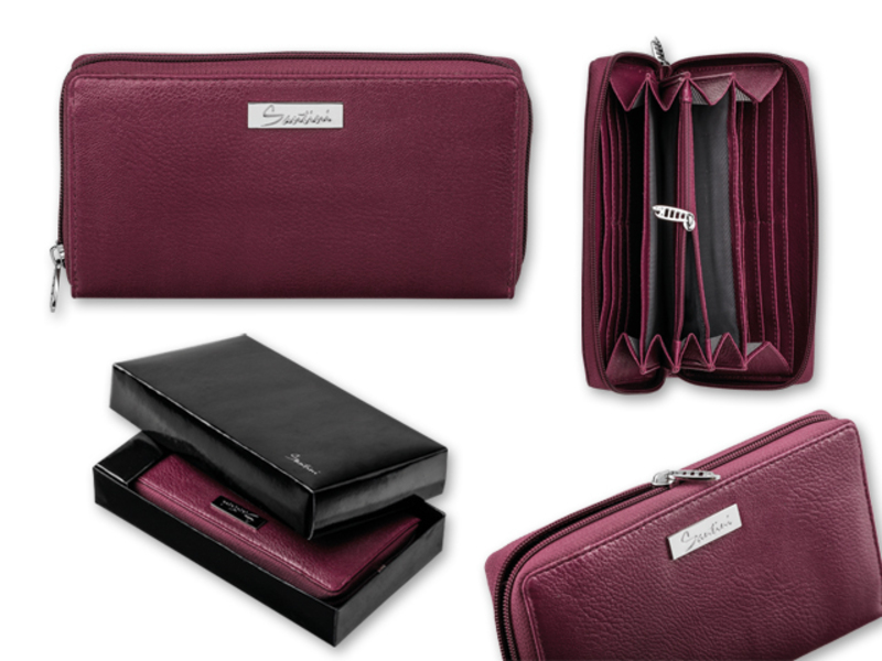 KIARA women's purse, SANTINI, Burgundy