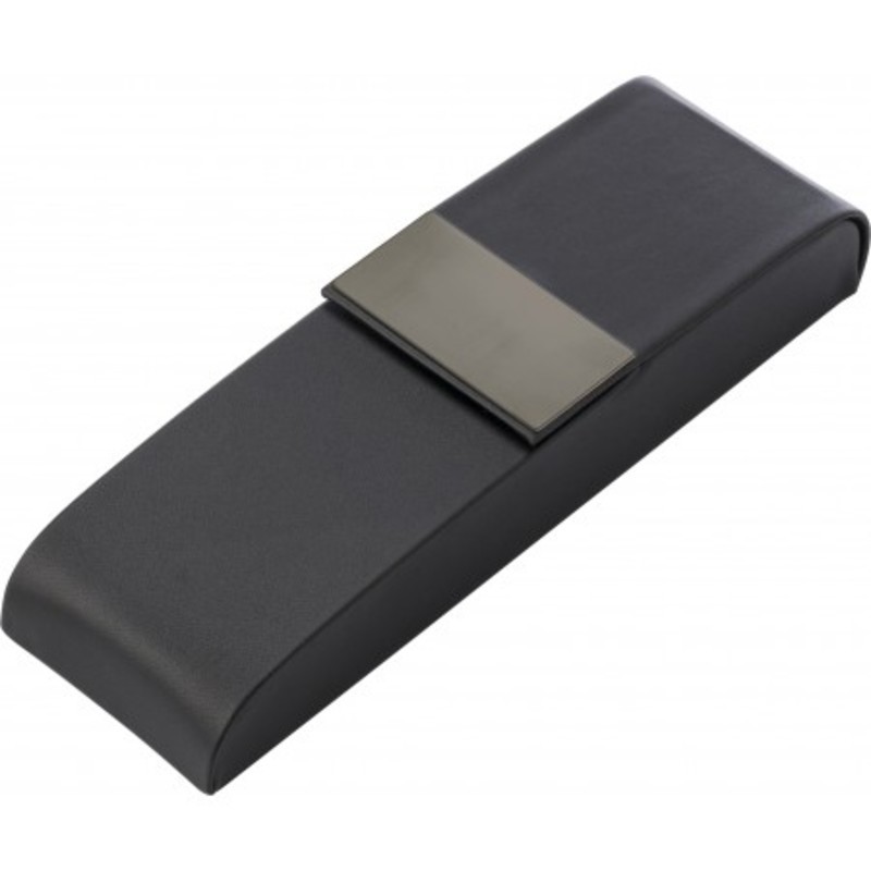PU luxurious black pen case, suitable for two pens