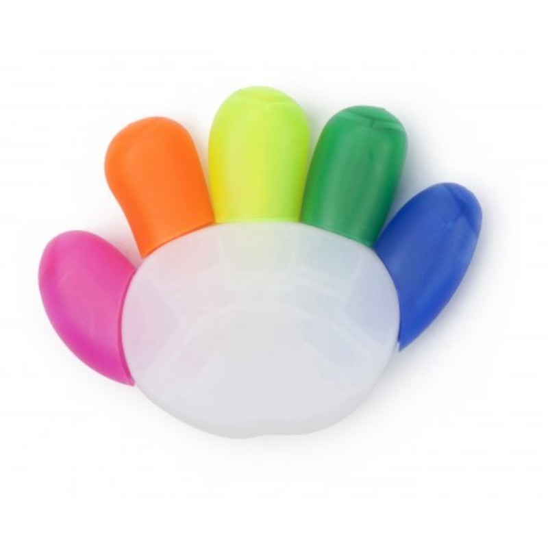 Hand shaped text marker.