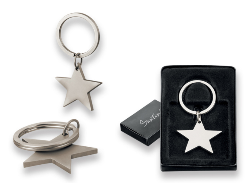 STELLAR keyring, SANTINI, Satin silver