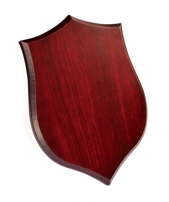 PLAQUE SHIELD MAHOGANY 190x260x15 MM