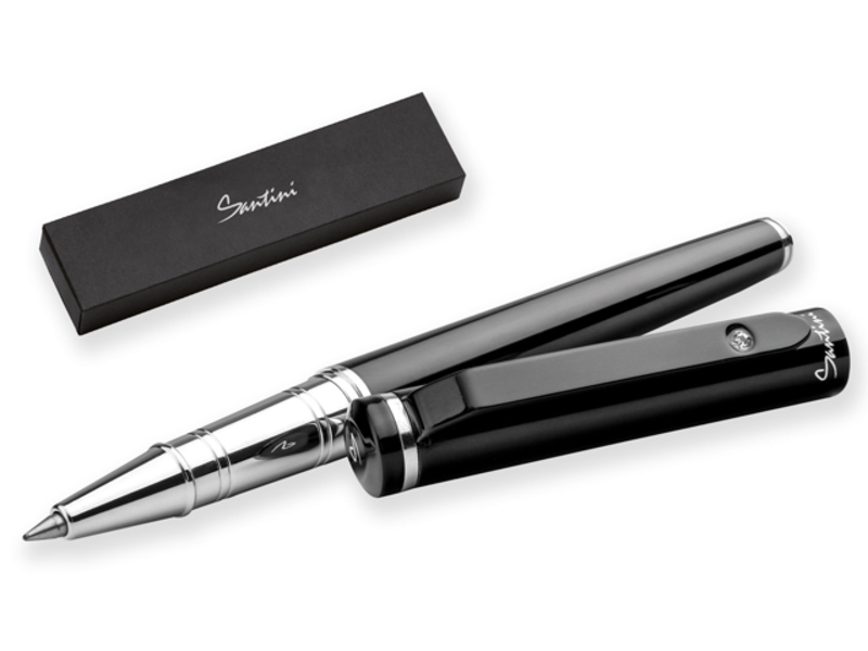 CALIOPE ROLLER metal roller pen in gift box, SANTINI, Black