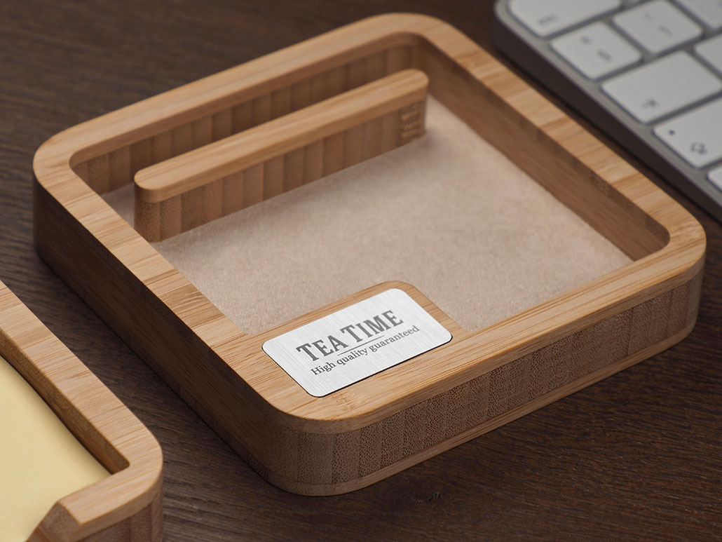 Wooden desk organiser