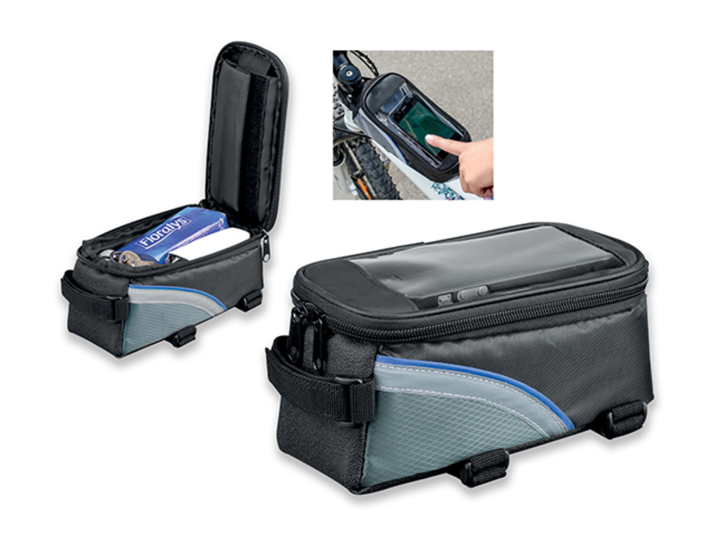WIGGINS polyester frame bag with pocket for cell phones, Black