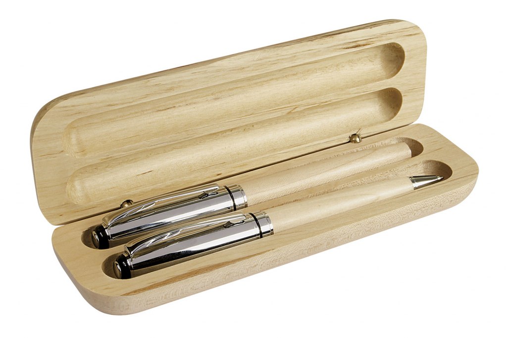 BALL PEN AND ROLLER PEN WOOD WITH BOX