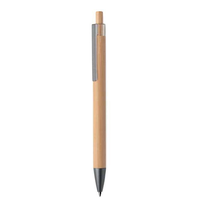 Push button bamboo pen