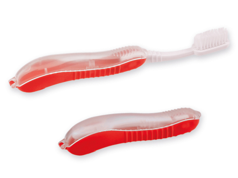 BRUSH plastic foldable toothbrush, Red