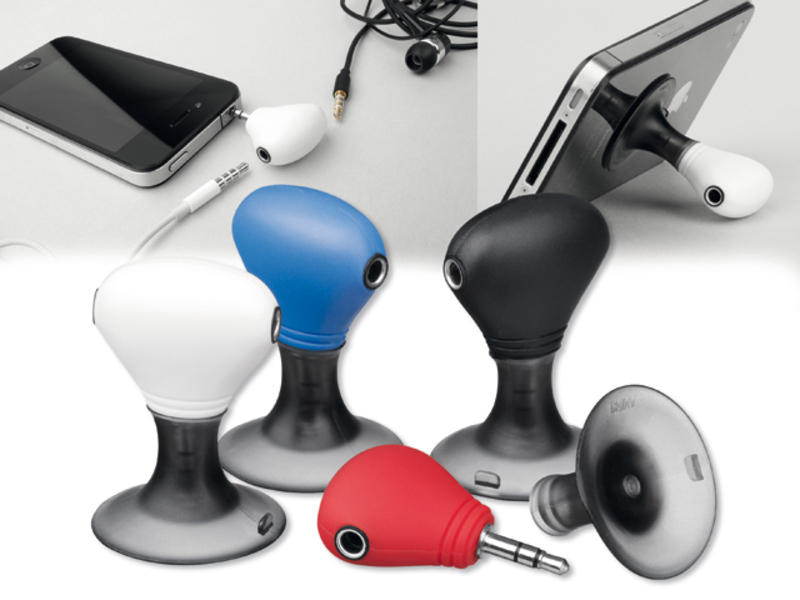 TWINS phone holder with two headphone outputs, Sky blue