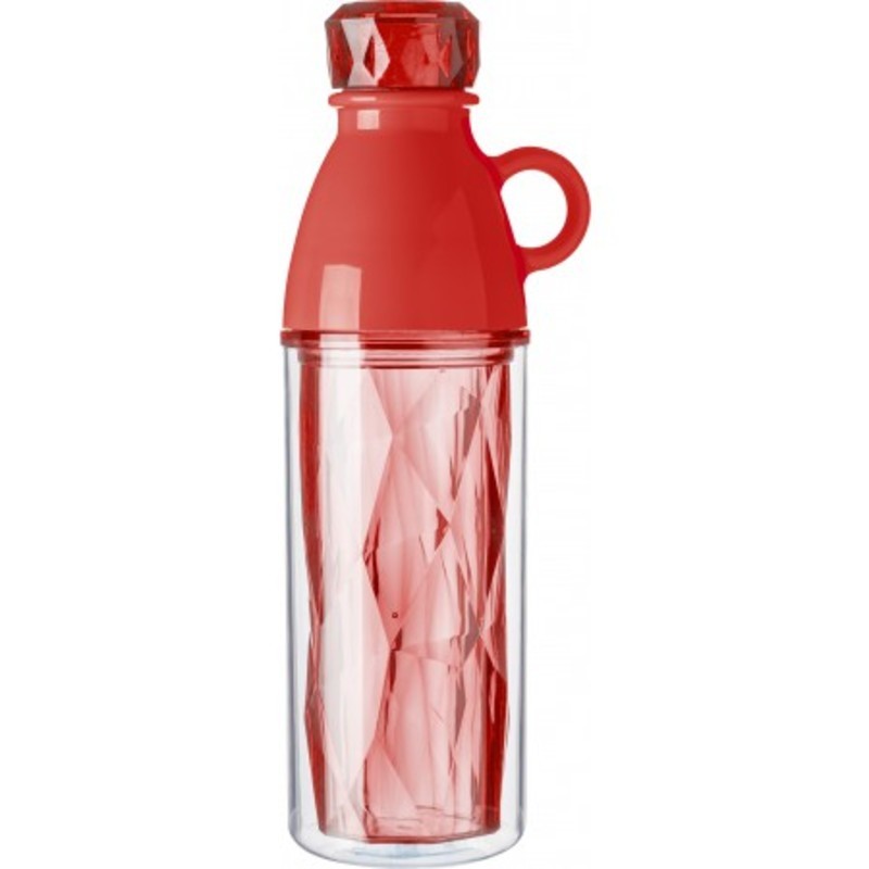 Plastic geometric style double walled bottle