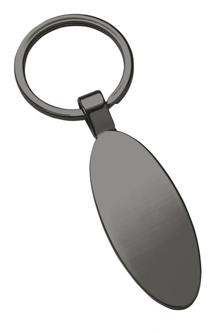 NARROW BURNISHED OVAL KEY RING