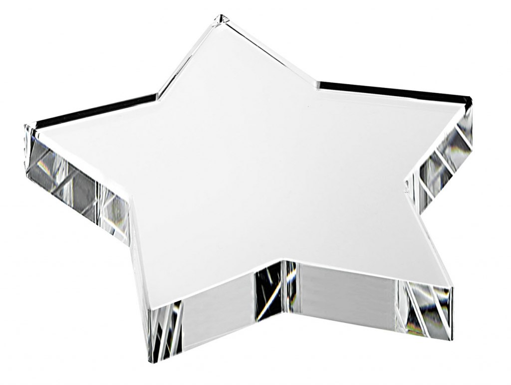 PAPERWEIGHT STAR GLASS mm  90 h=19