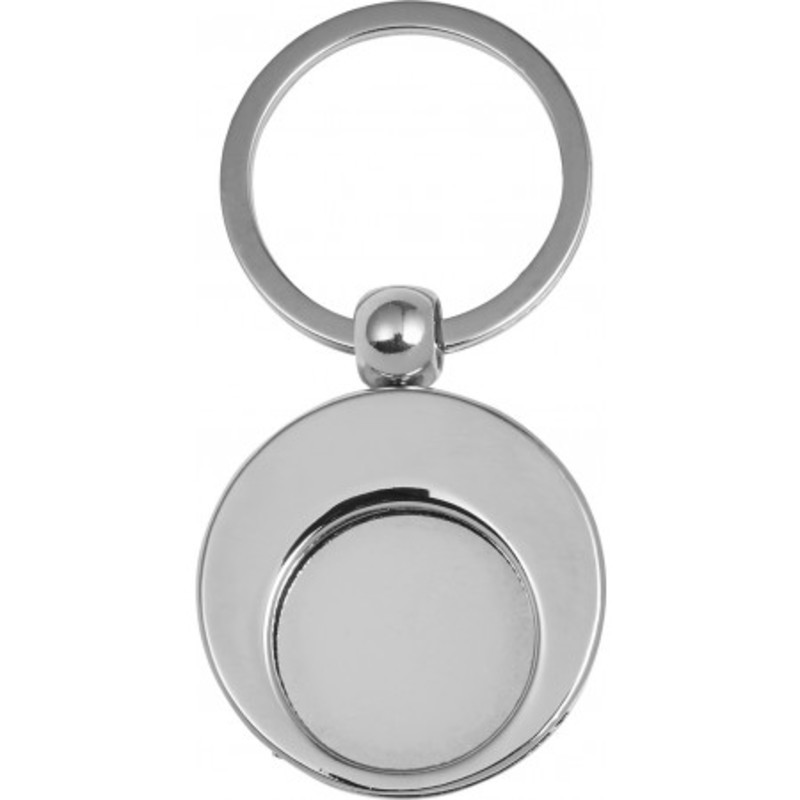 Metal key holder with shopping cart coin