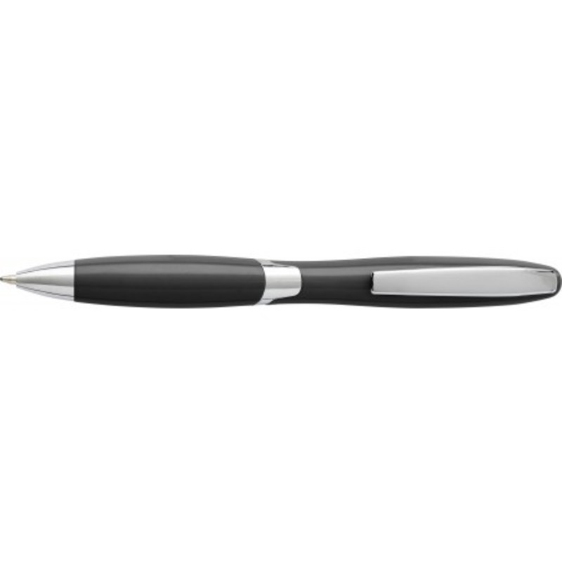Plastic ballpen with solid colour barrel