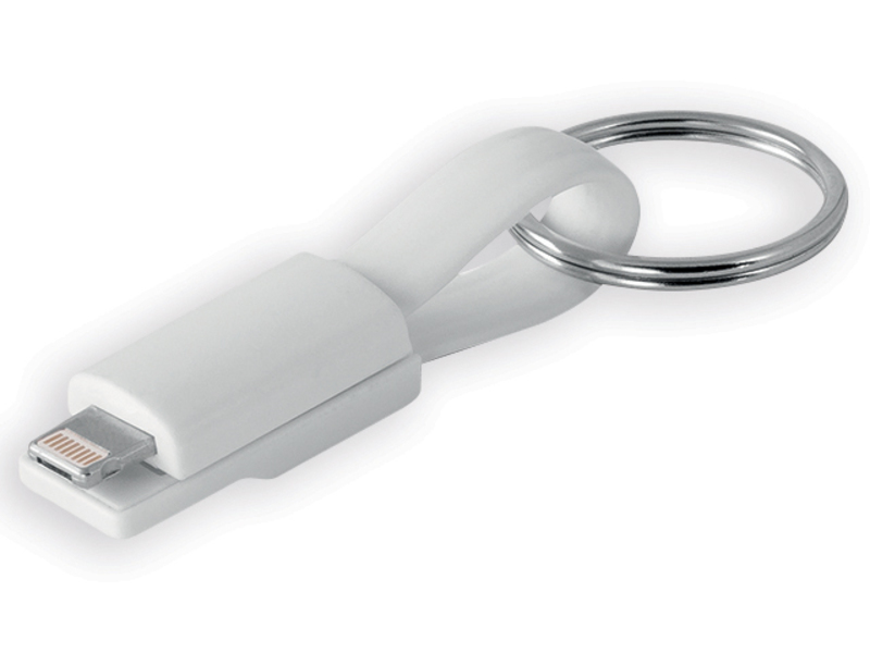 VENDEL keyring with micro USB cable, White