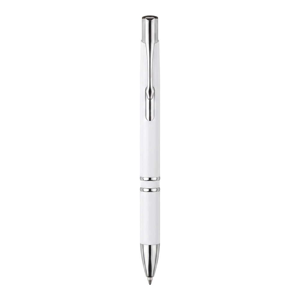 ABS push-button ballpoint pen. Chrome clip and details White