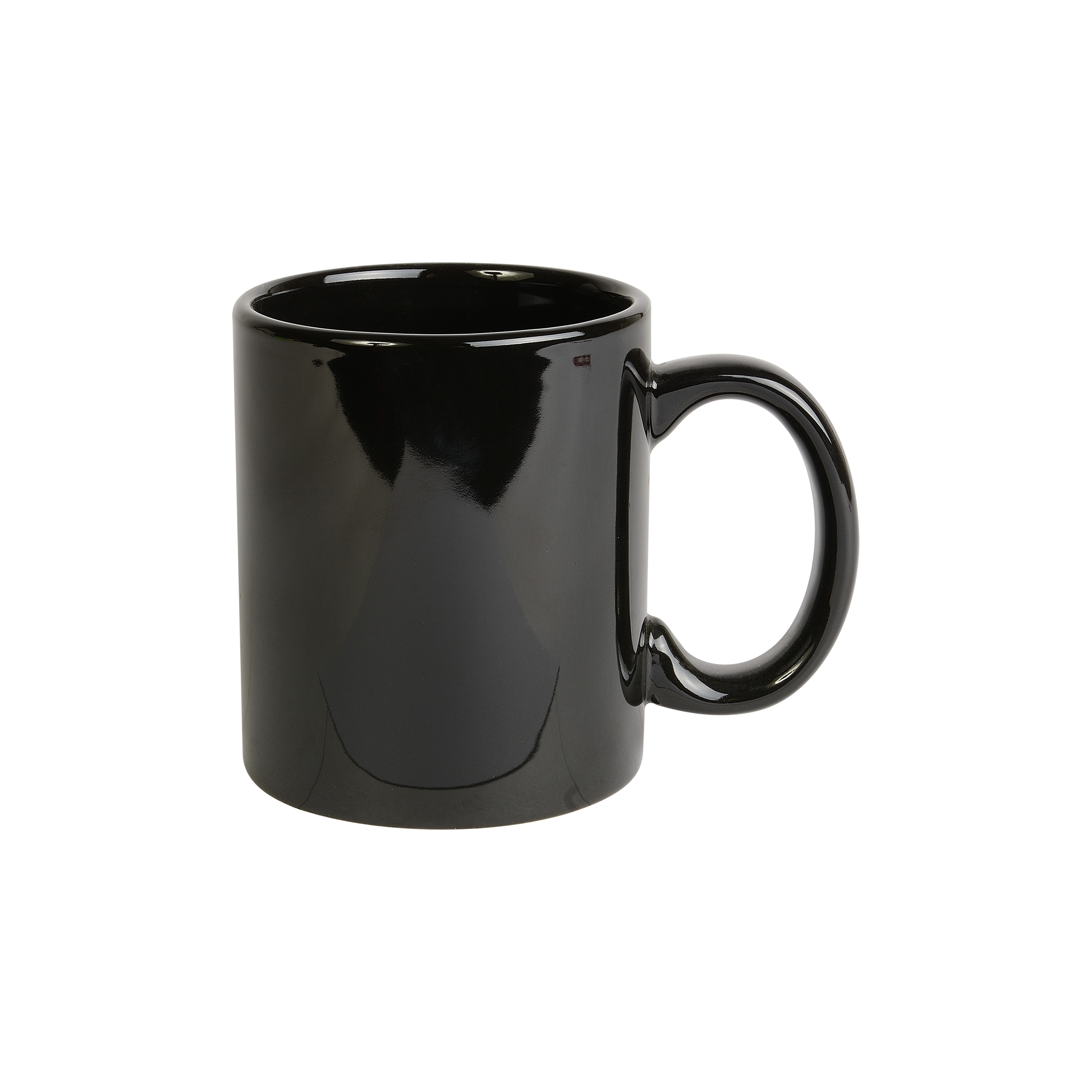 White grade A ceramic mug, suitable for dishwashers and microwaves, white box (0.32 L) Black
