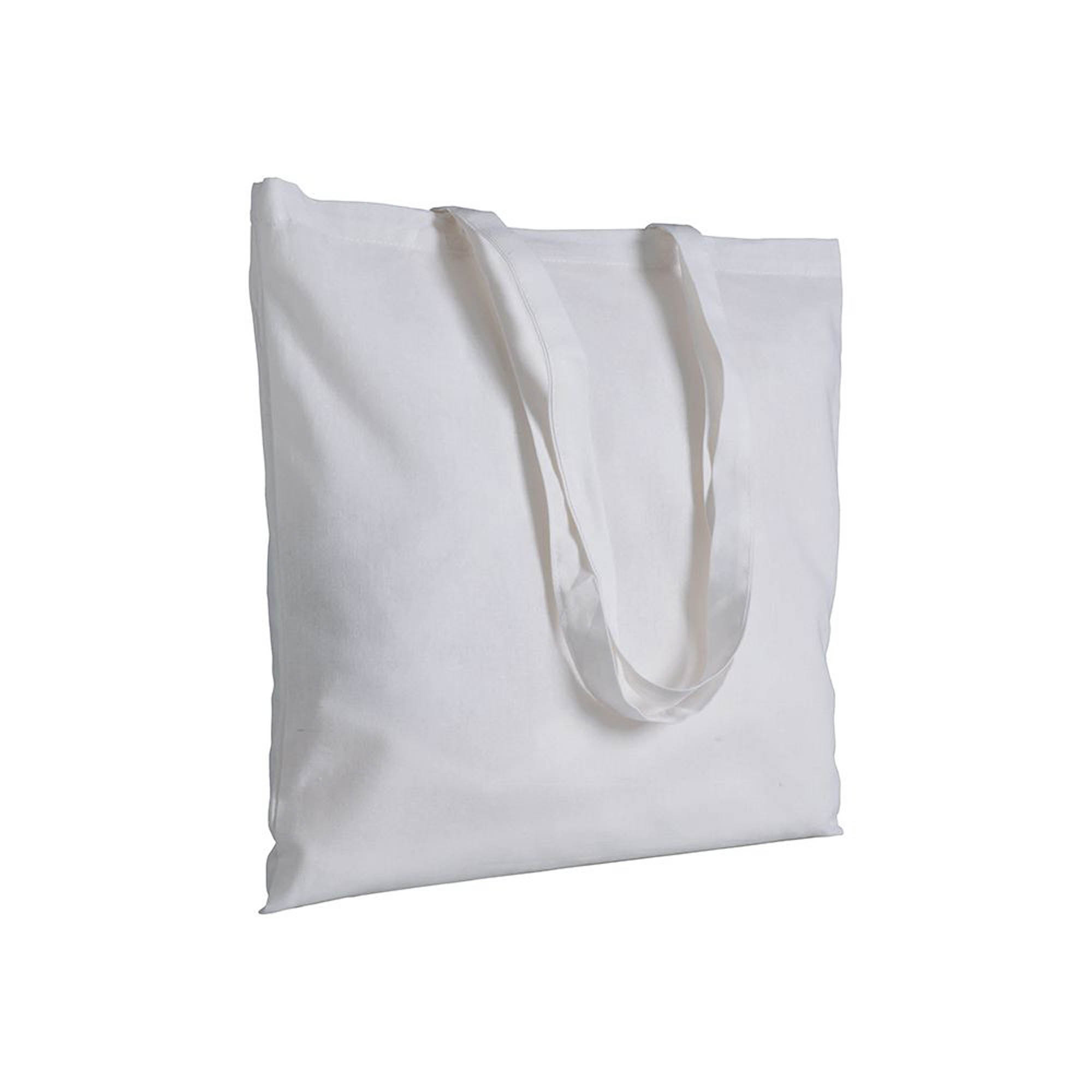 135 g/m2 cotton shopping bag, long handles White