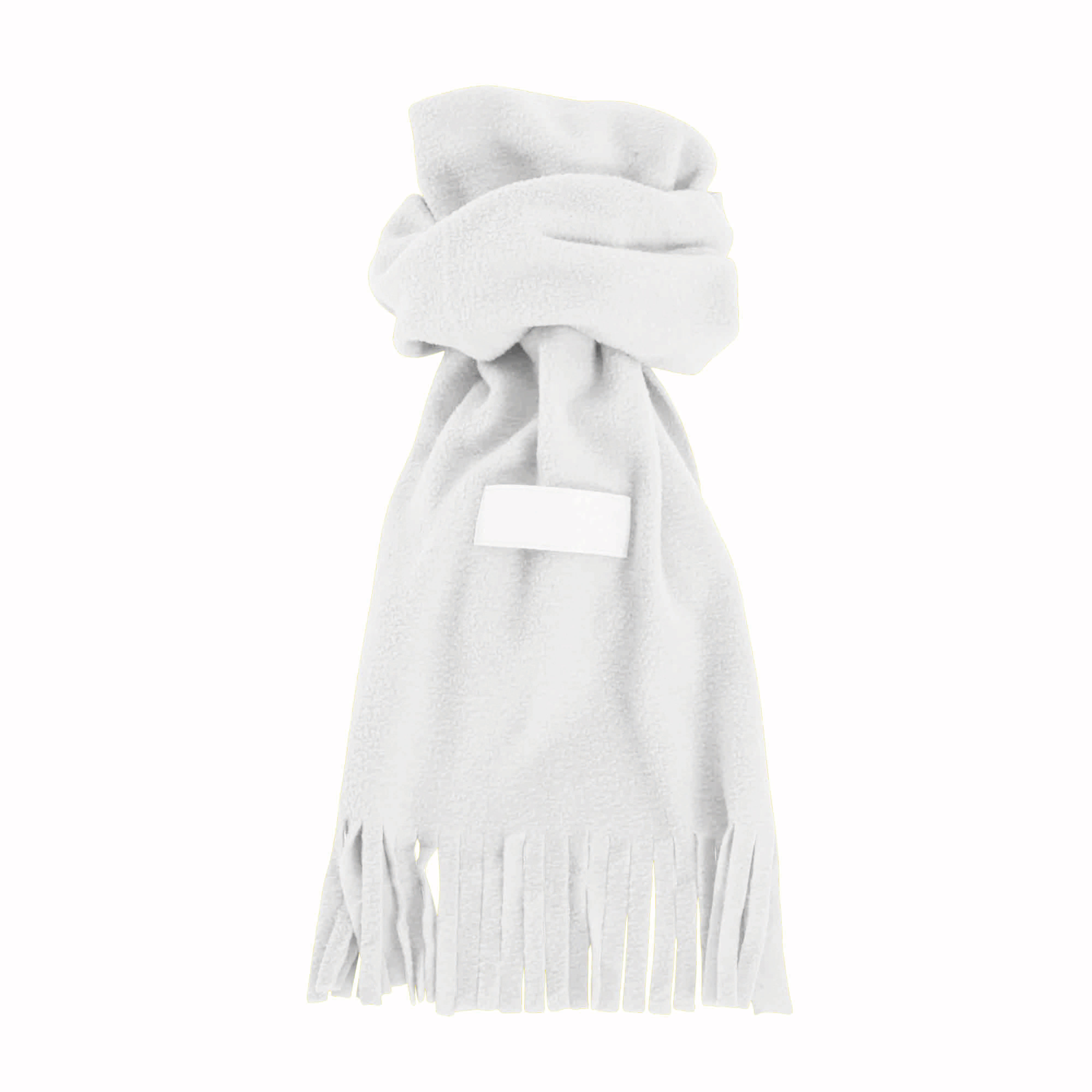 Fleece Scarf with label White