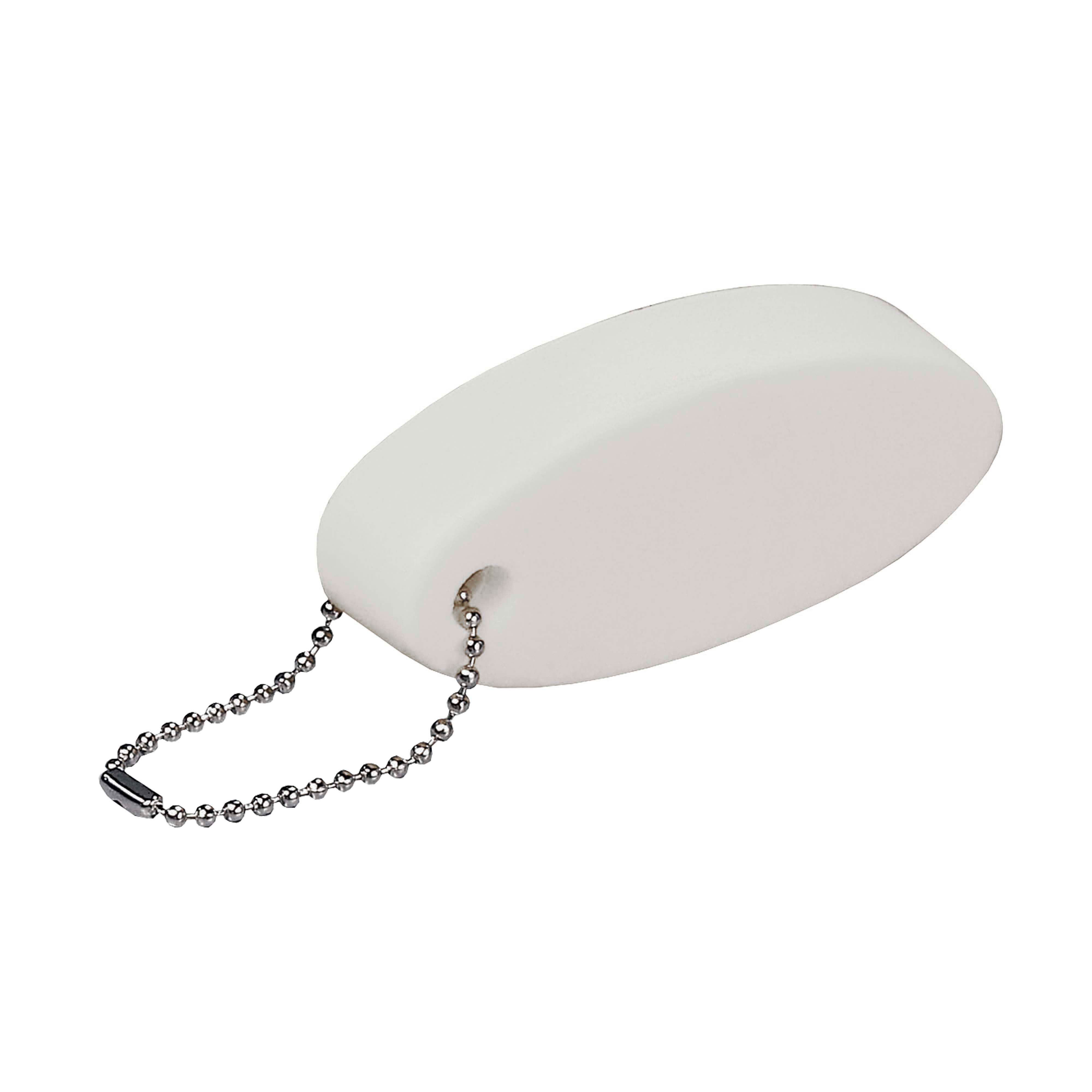 Oval floating PU key ring White