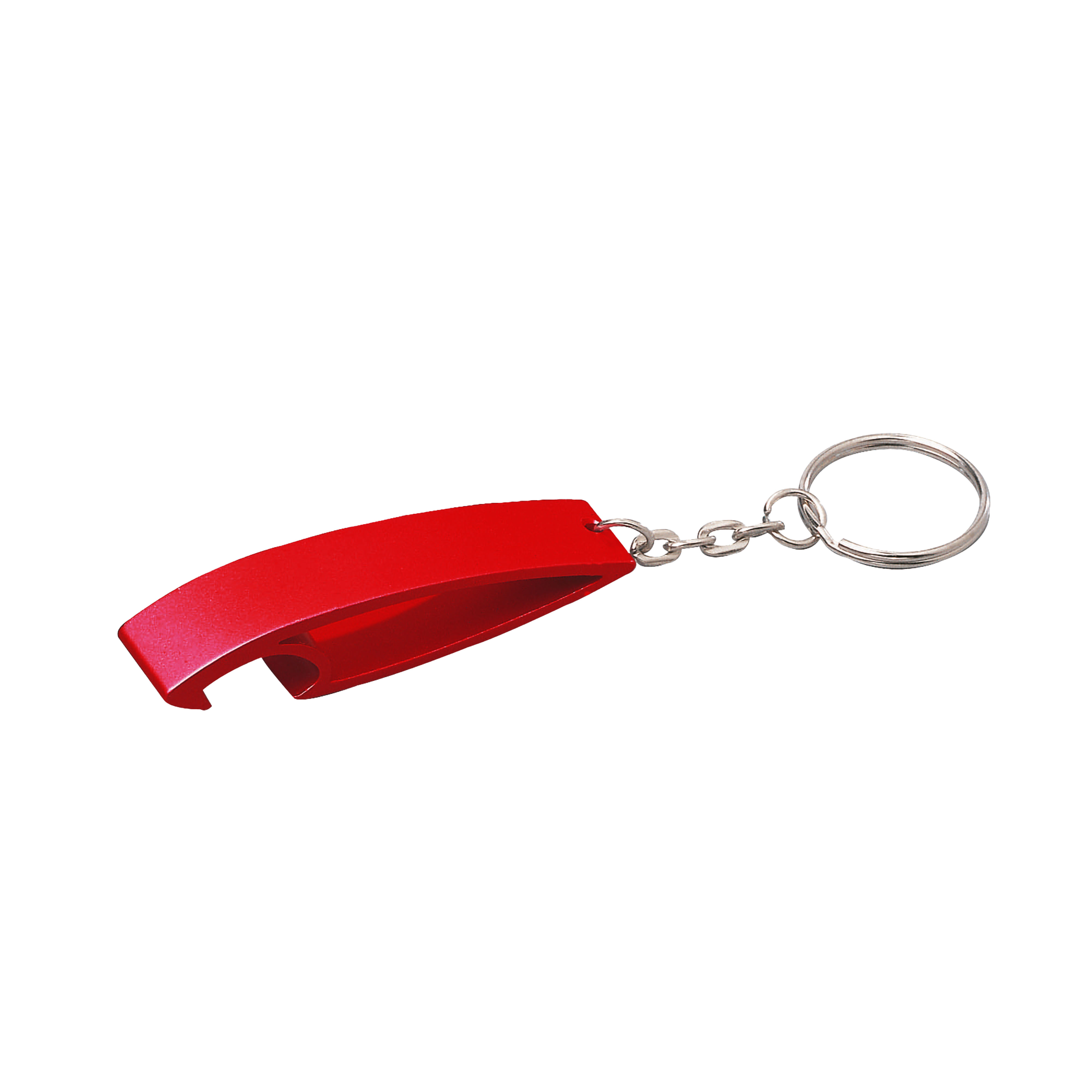 Aluminium key ring with bottle opener Red